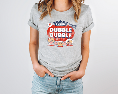 unisex dubble bubble fleer free comics and fortunes shirt styled casually for candy lovers and nostalgic bubble gum fans