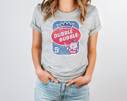 unisex dubble bubble original bubble gum shirt styled casually for candy lovers and nostalgic bubble gum fans