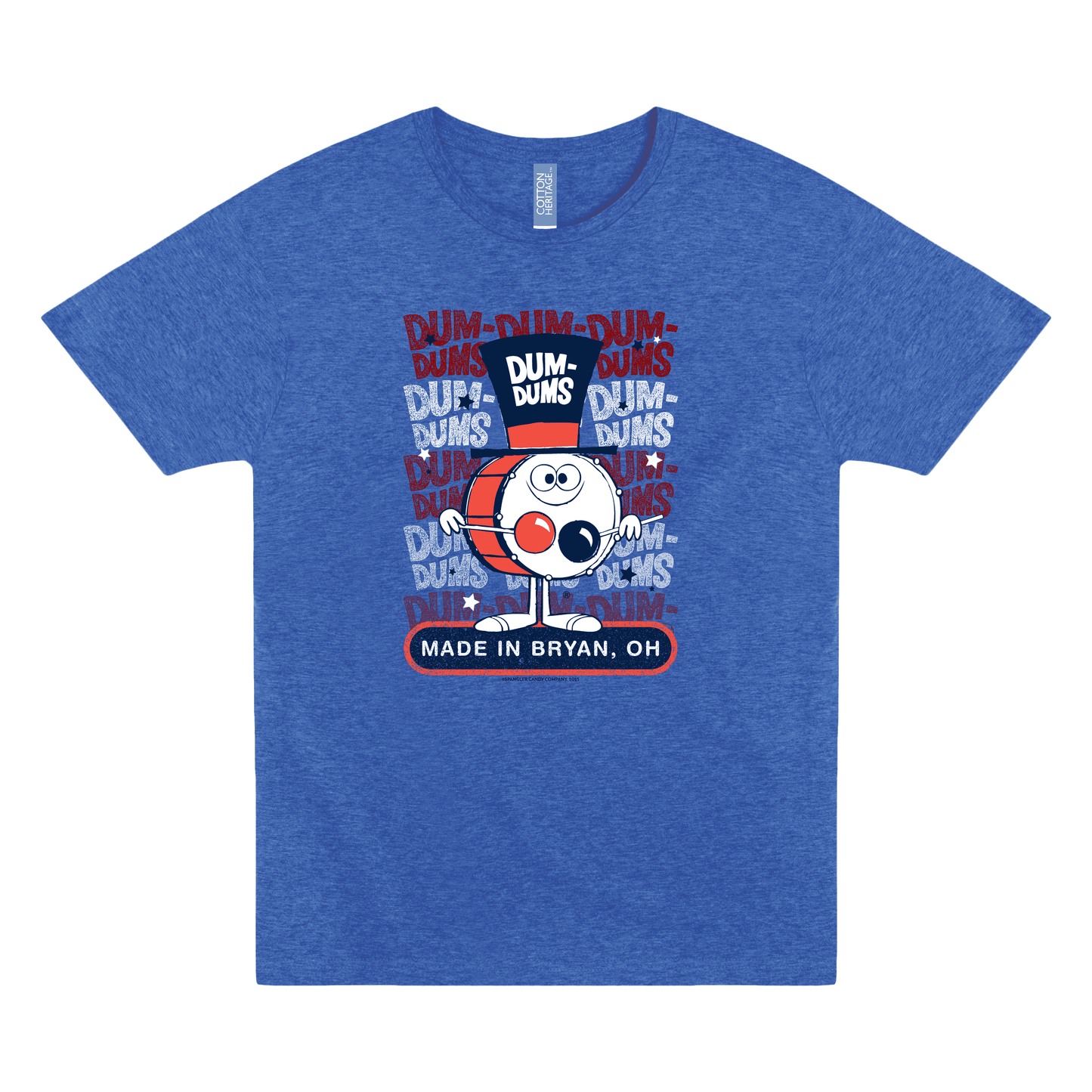 dum dums parade ready drummer retro candy graphic t shirt laid flat nostalgic sweets apparel