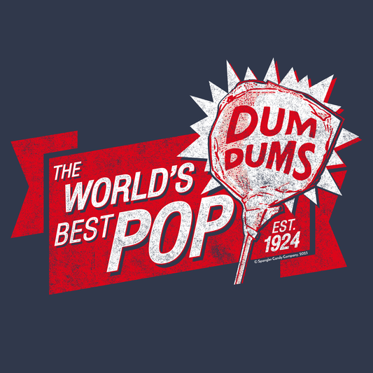 close up of dum dums the worlds best pop candy graphic