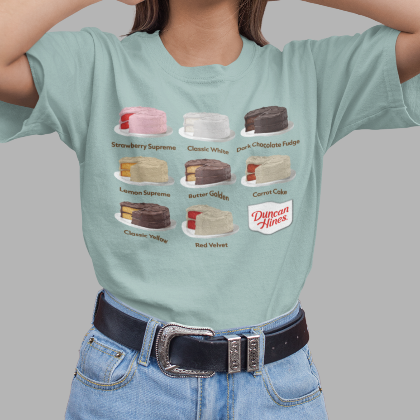 unisex duncan hines vintage baking shirt styled casually nostalgic kitchen outfit