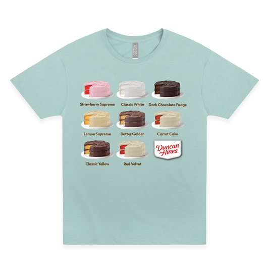 duncan hines cake variety graphic t shirt officially licensed vintage baking brand unisex tee