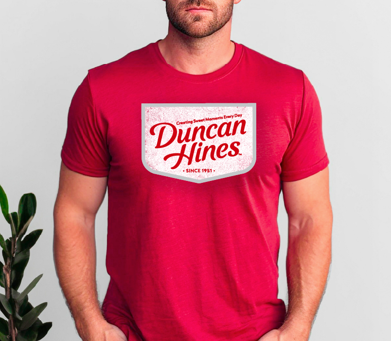 unisex duncan hines vintage baking shirt styled casually nostalgic kitchen outfit
