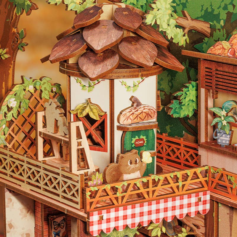 DIY Book Nook Kit: Squirrel Collector with Dust Cover