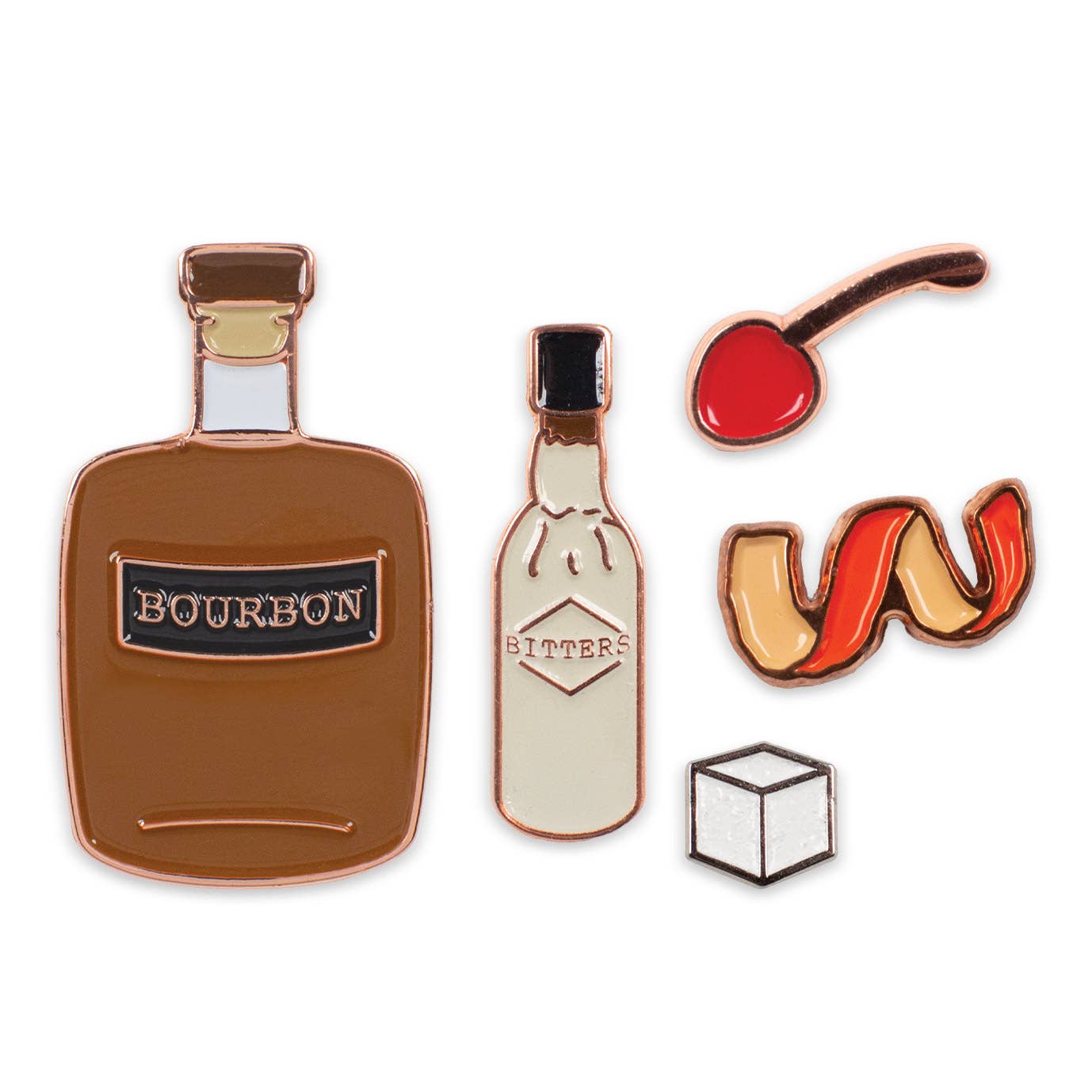 Old Fashioned Cocktail Pin Set