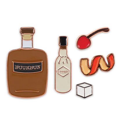 Old Fashioned Cocktail Pin Set