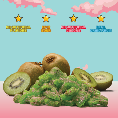 Final Boss Sour - Sour Watermelon Kiwis (Level 3) (4-Pack) - Dried Fruit Candy