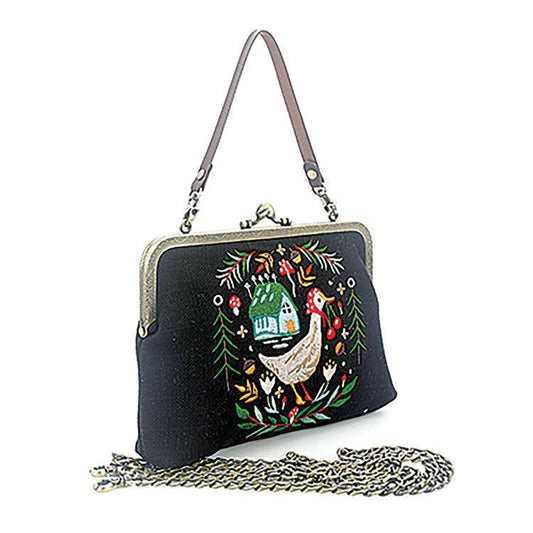 COMECO INC - Pretty Goose Cottage Kisslock bag in linen