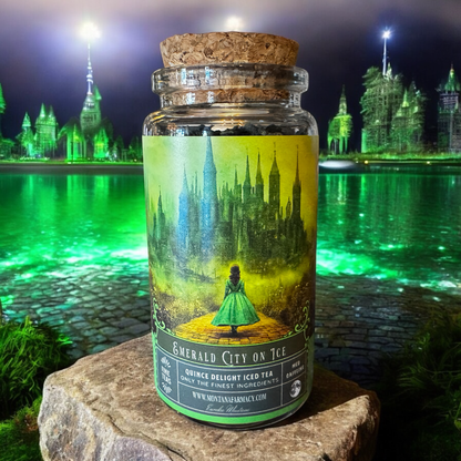 Emerald City on Ice Wizard in Oz  Quince tea Apothecary Jar