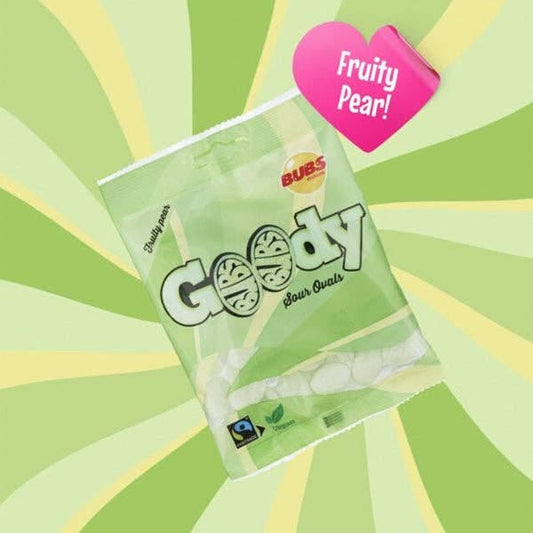 BUBS Godis: Sour Fruity Pear Goody Ovals (90g) Swedish Candy