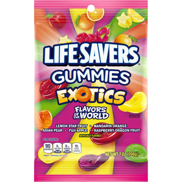 Lifesavers Peg Bag Gummies Exotics 7oz