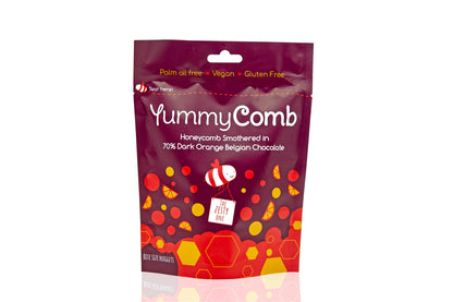 70% Dark Orange Belgian Chocolate Honeycomb pouches 100g