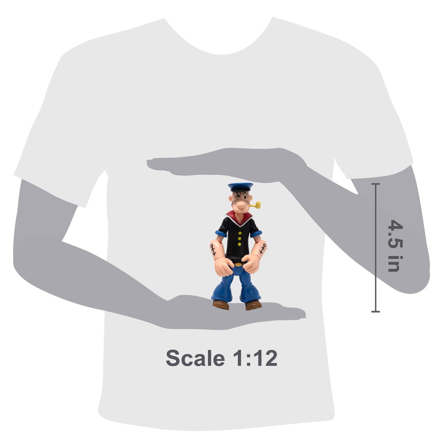 Boss Fight Studio: Action Figures and Collectibles - Popeye Classics Action Figure: Popeye 1st Appearance - black shirt