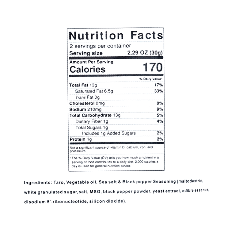 Sea Salt and Black Pepper Taro Chips- 2.11oz