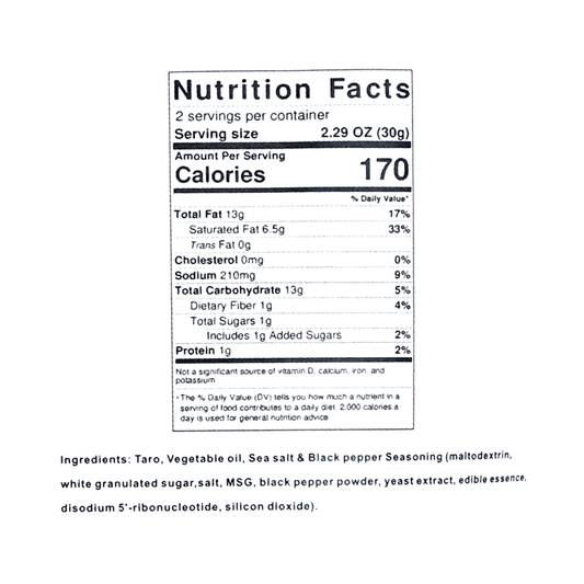 Sea Salt and Black Pepper Taro Chips- 2.11oz