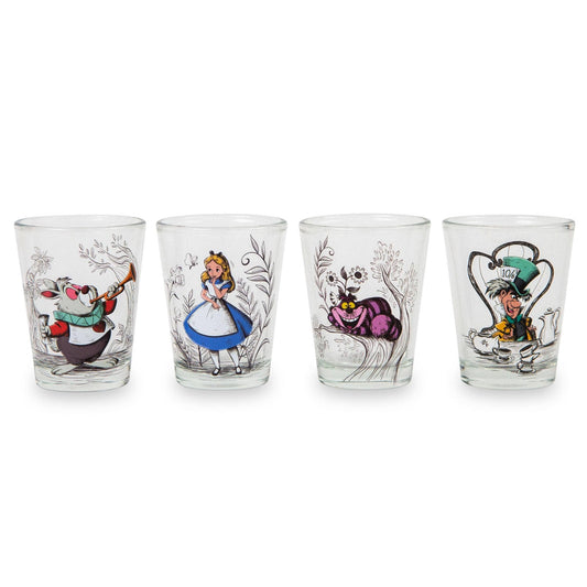 Toynk - Alice in Wonderland 4 Piece 1.5oz Mini Glass Set