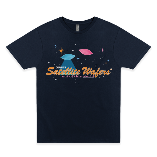 gerrits satellite wafers out of this world graphic t shirt retro candy brand unisex nostalgia tee
