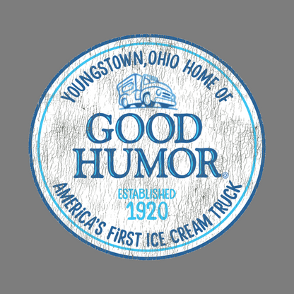 close up of good humor americas first ice cream truck retro logo graphic