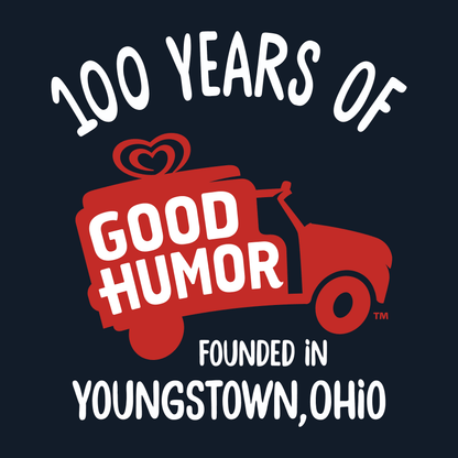 Vintage Good Humor™ historical advertisement artwork featuring a retro illustration of a girl enjoying an ice cream treat and classic Good Humor branding.