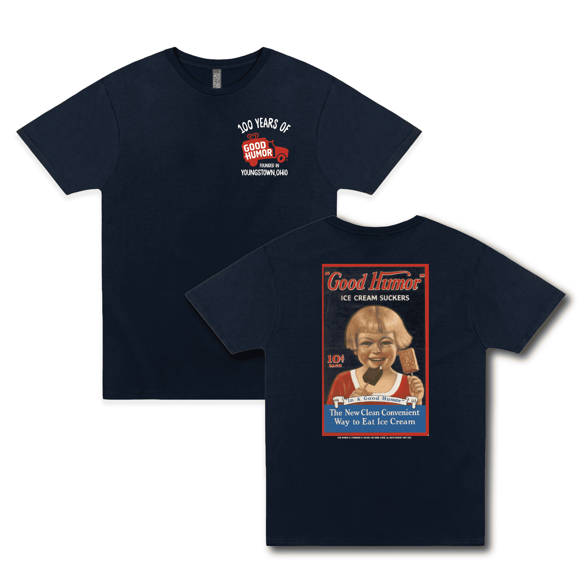 Good Humor™ Vintage Historical Girl Ad Tee featuring a nostalgic Good Humor ice cream advertisement with vintage artwork and retro branding on a unisex t-shirt.