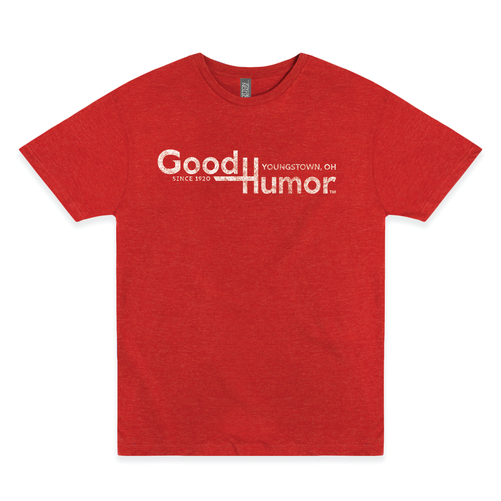 Good Humor™ Vintage Ice Cream Bar 1920 Tee featuring a classic chocolate-covered ice cream bar graphic and nostalgic Youngstown, Ohio-inspired artwork on a unisex t-shirt.
