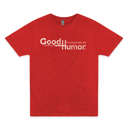 Good Humor™ Vintage Ice Cream Bar 1920 Tee featuring a classic chocolate-covered ice cream bar graphic and nostalgic Youngstown, Ohio-inspired artwork on a unisex t-shirt.