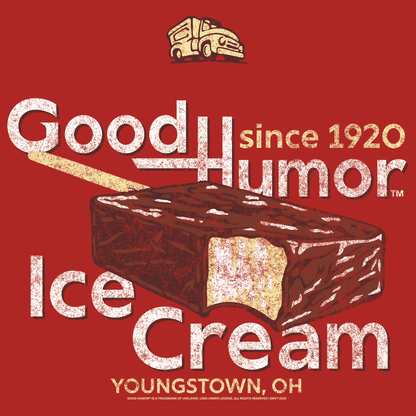 Vintage Good Humor™ Ice Cream Bar artwork featuring a classic chocolate-covered ice cream bar, retro typography, and nostalgic 1920-inspired branding.