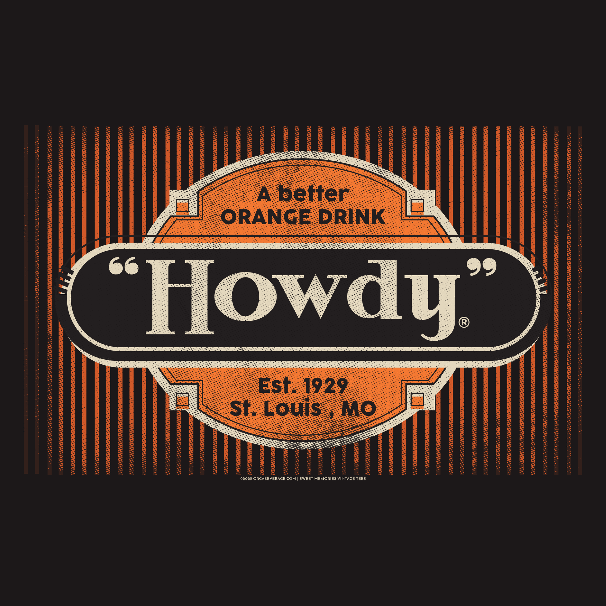 Vintage Howdy® A Better Orange Drink artwork featuring classic retro orange soda branding and nostalgic beverage advertising.