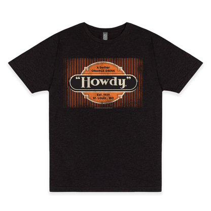 Howdy® A Better Orange Drink Tee displayed on a unisex T-shirt featuring a vintage orange soda-inspired graphic.