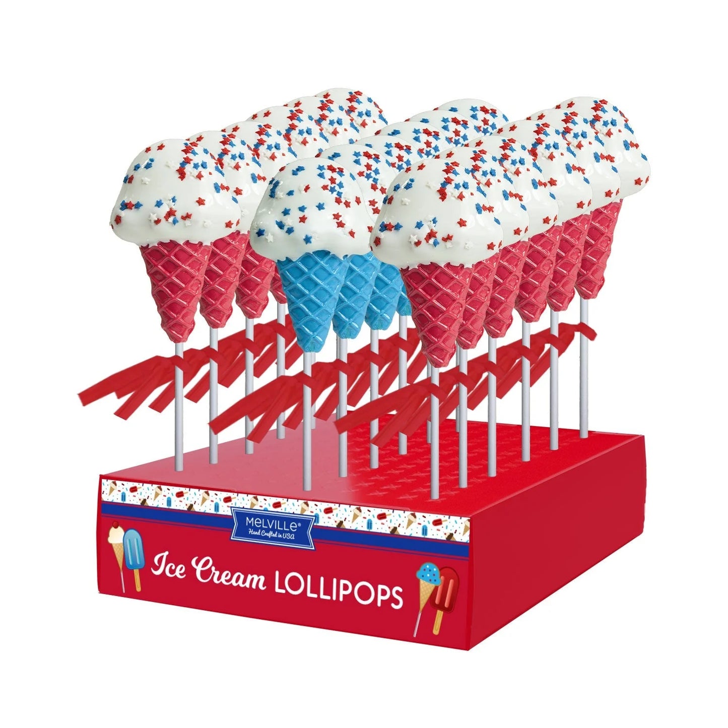 Patriotic Confetti Ice Cream Lollipops Assorted