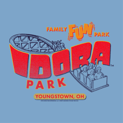 close up of idora family fun park youngstown ohio vintage graphic