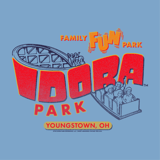 close up of idora family fun park youngstown ohio vintage graphic
