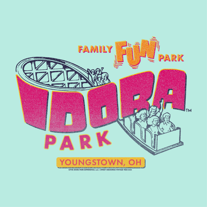 close up of idora family fun park youngstown ohio vintage graphic