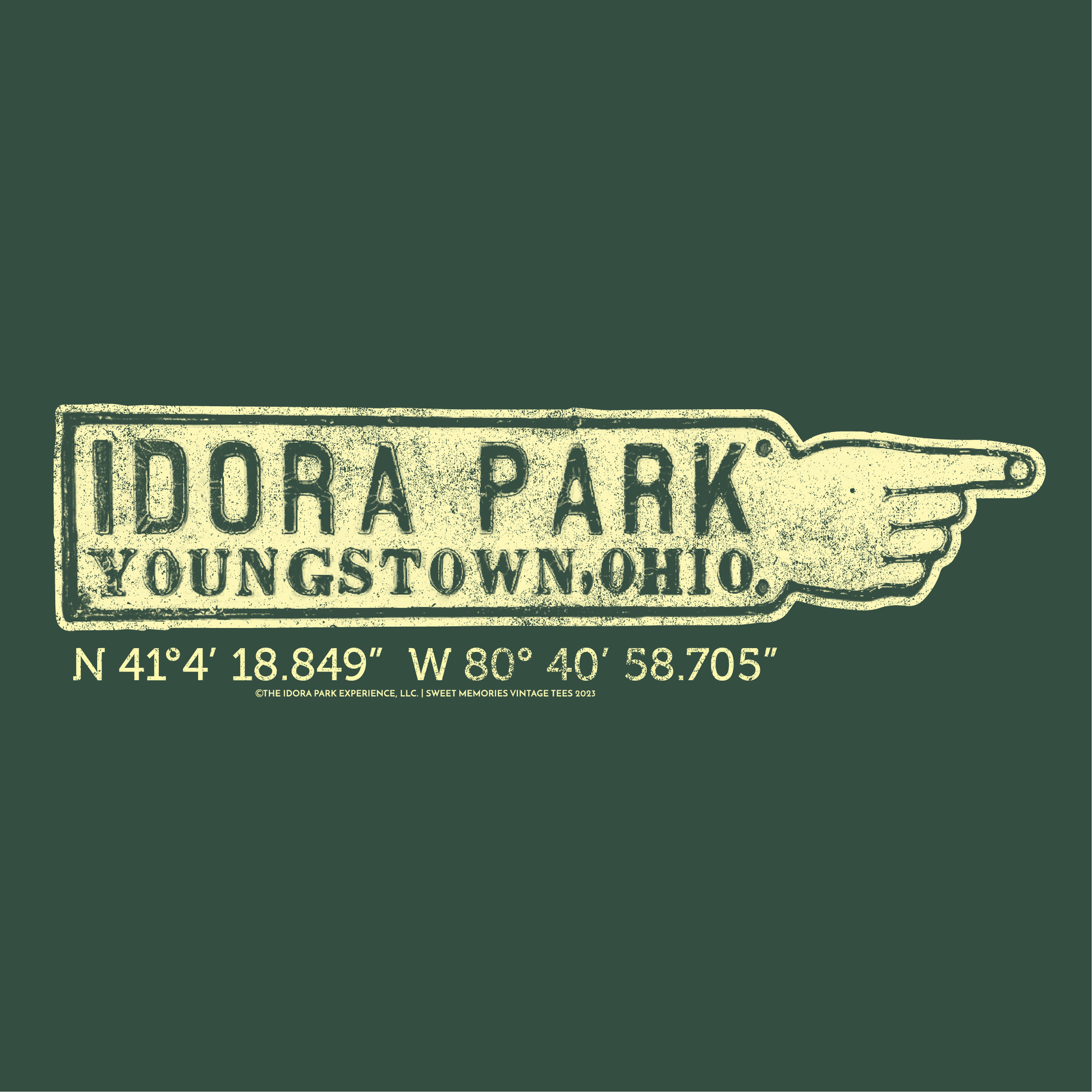 close up of idora park coordinates latitude longitude youngstown ohio graphic 