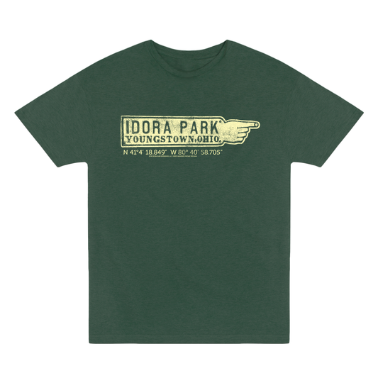 idora park coordinates youngstown ohio vintage graphic t shirt latitude longitude local nostalgia unisex tee