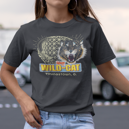 unisex idora park wildcat coaster shirt styled casually retro ohio amusement park outfit