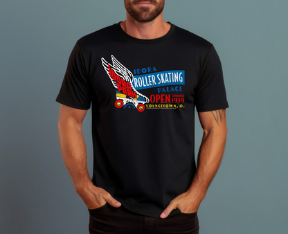 unisex idora roller skating palace shirt styled casually retro skating nostalgia outfit
