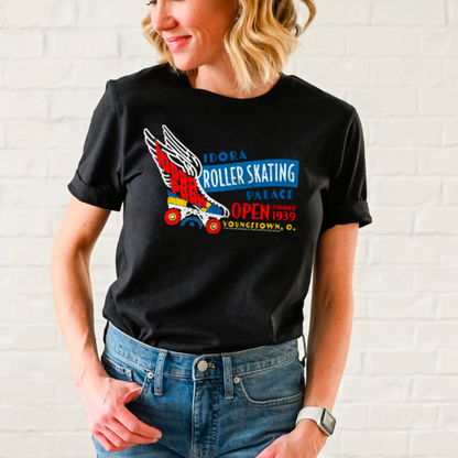 unisex idora roller skating palace shirt styled casually retro skating nostalgia outfit
