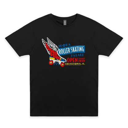 idora roller skating palace youngstown ohio vintage skating rink graphic t shirt unisex nostalgia apparel