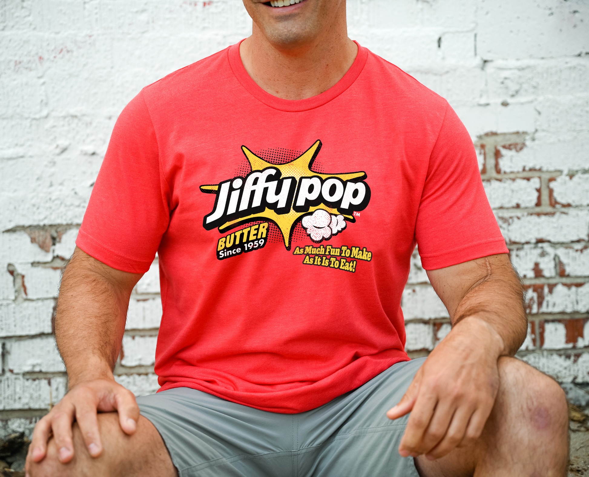 unisex jiffy pop vintage snack shirt styled casually retro movie night outfit