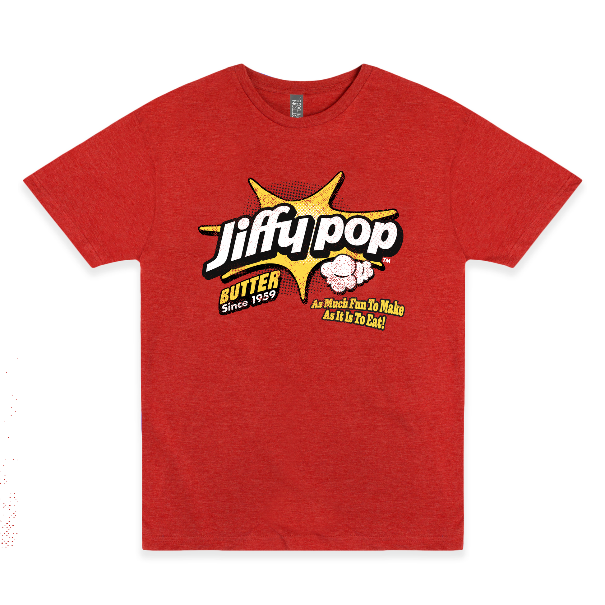 jiffy pop retro butter since 1959 graphic t shirt officially licensed vintage popcorn snack unisex tee