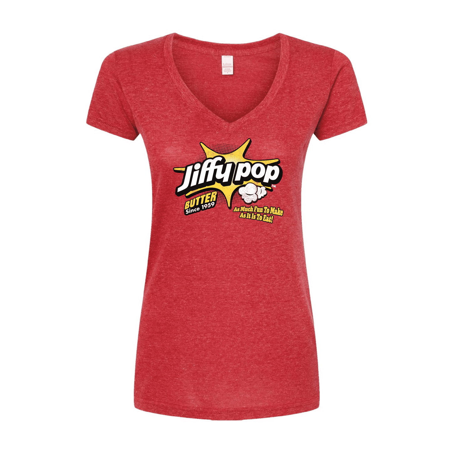 jiffy pop retro butter since 1959 graphic t shirt officially licensed vintage popcorn snack womens tee