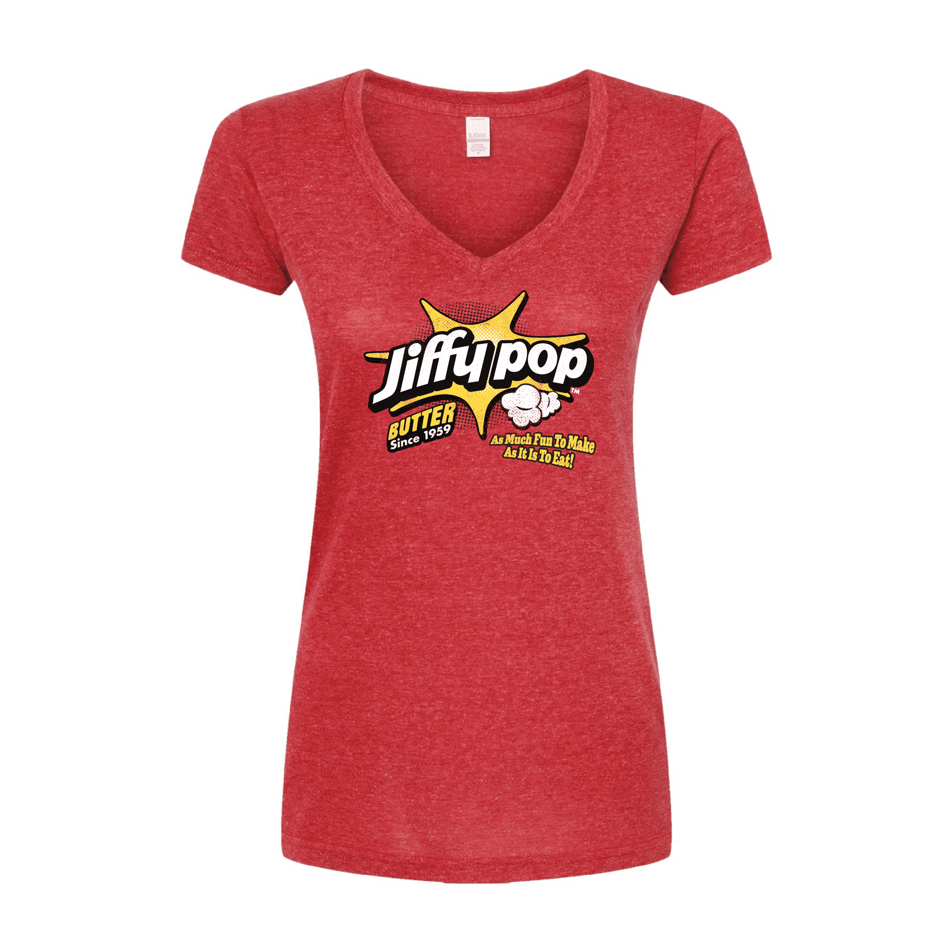 jiffy pop retro butter since 1959 graphic t shirt officially licensed vintage popcorn snack womens tee