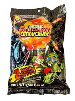 Pickle with Chamoy Cotton Candy