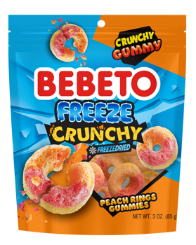 Freeze Dried Peach Rings Stand Up Pouch 3oz