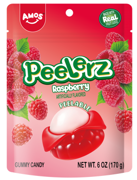 Amos Gummy Peelerz Raspberry 6oz