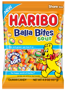 Haribo Balla Bites Sour Peg Bag 4.5oz