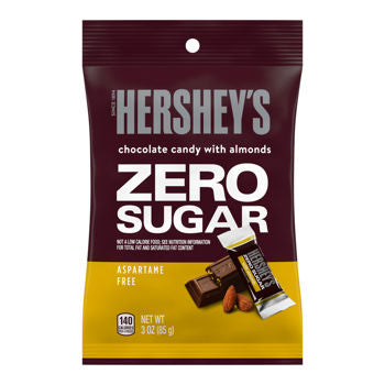 Hershey's Zero Sugar Chocolate With Almonds Miniatures Peg Bag 3oz