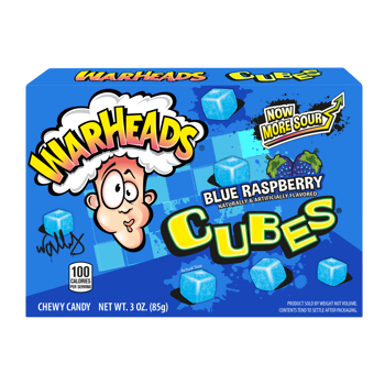 Warheads Blue Raspberry Cubes Theater Box 3oz