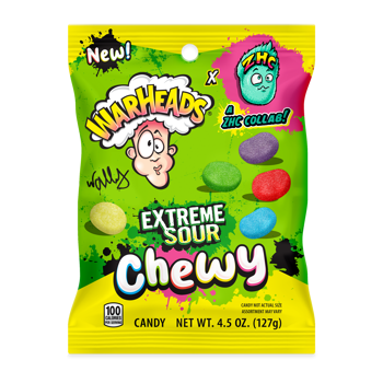Warheads Extreme Sour Chewy Peg Bag 4.5oz